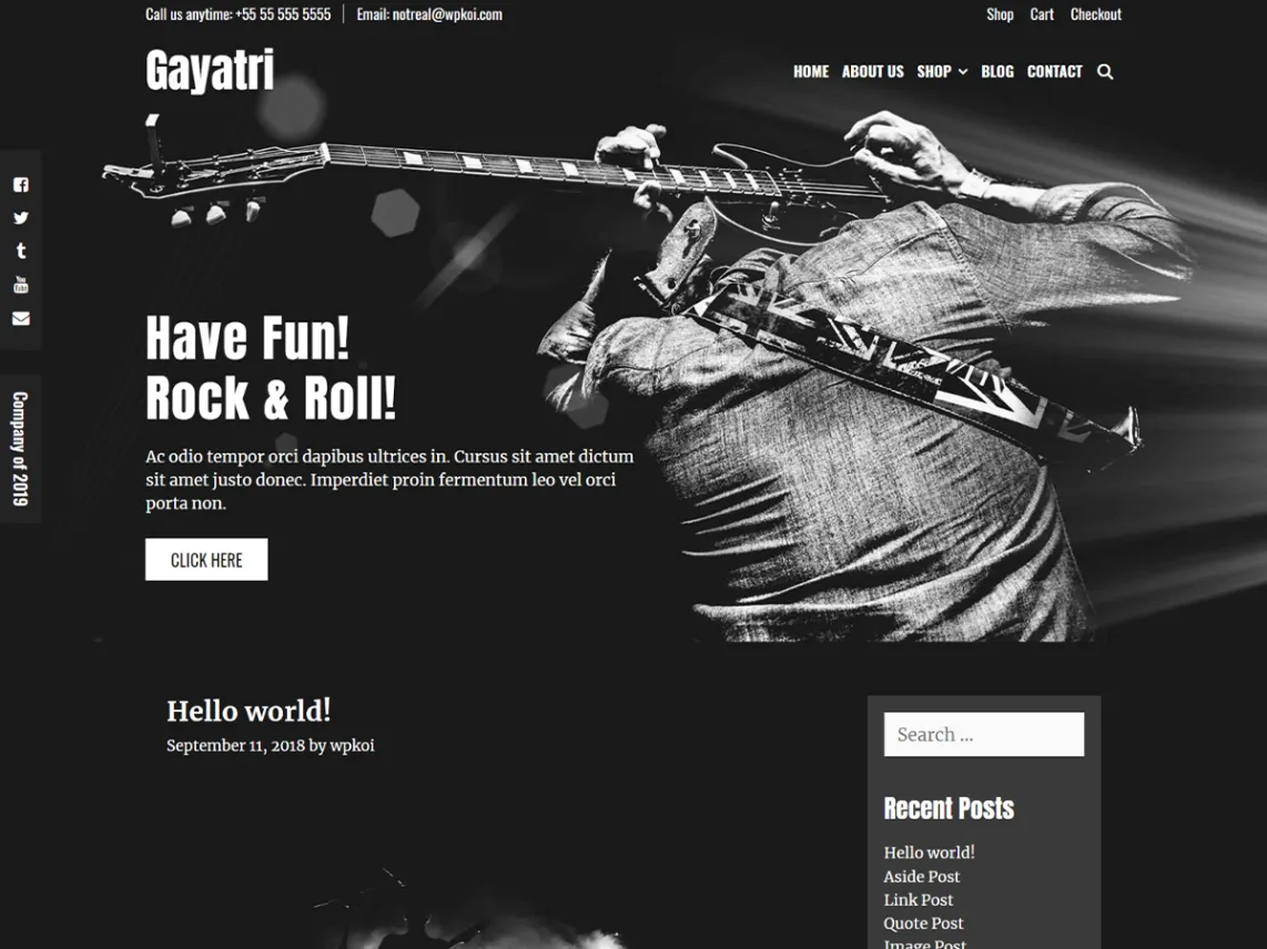Gayatri ธีม WordPress เข้ม