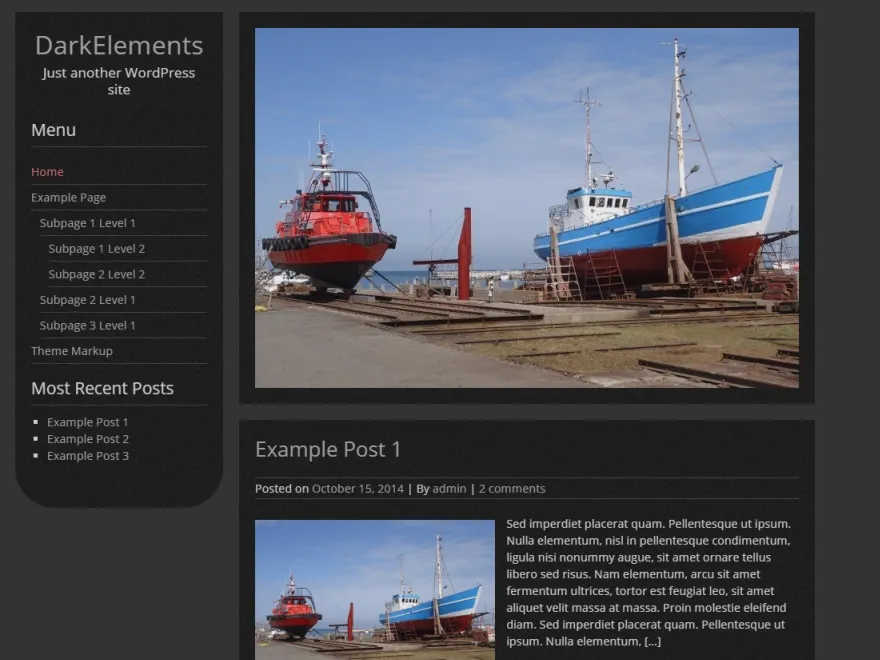 Dark Elements dark WordPress ธีม