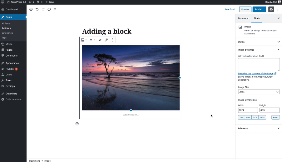WordPress 5 中的古腾堡编辑器