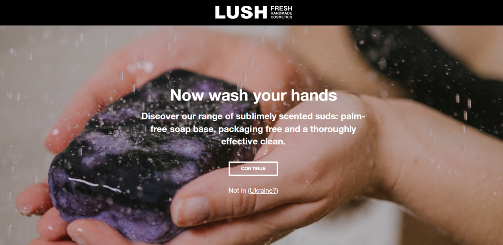 Site-ul web al produselor de frumusețe Lush pe Drupal