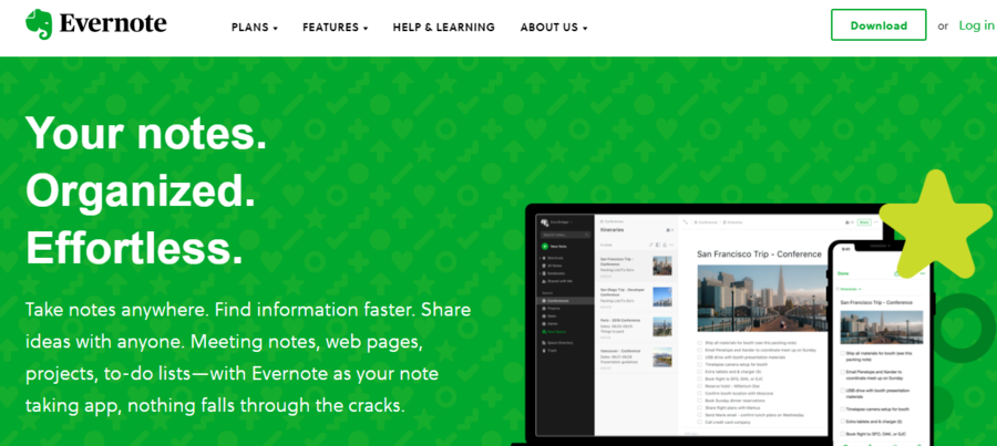 أداة Evernote للتعاون عبر الإنترنت للعمل عن بُعد