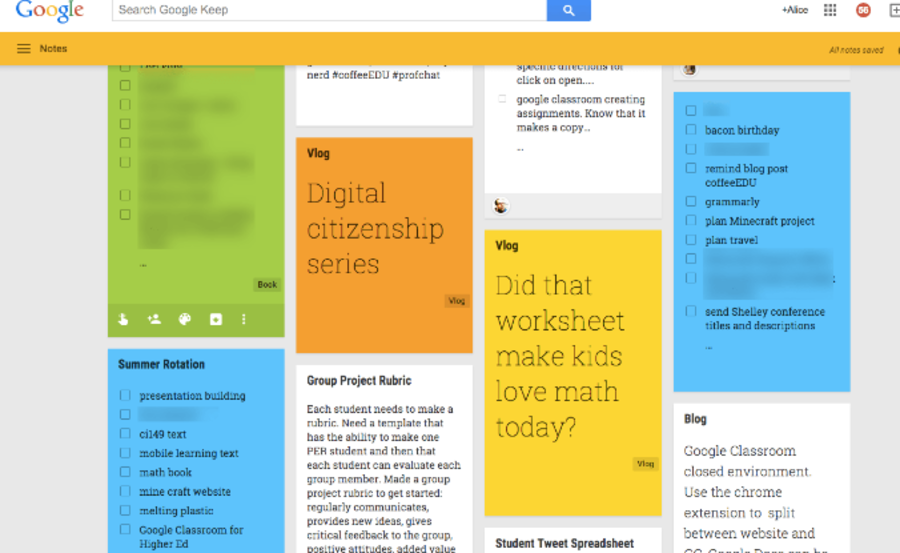 أداة Google Keep للفرق البعيدة