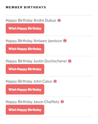 Plugin WordPress BP Birthday Greetings
