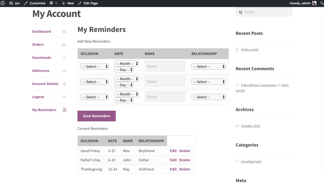 Plugin WordPress de rappel d'occasion spéciale WooCommerce