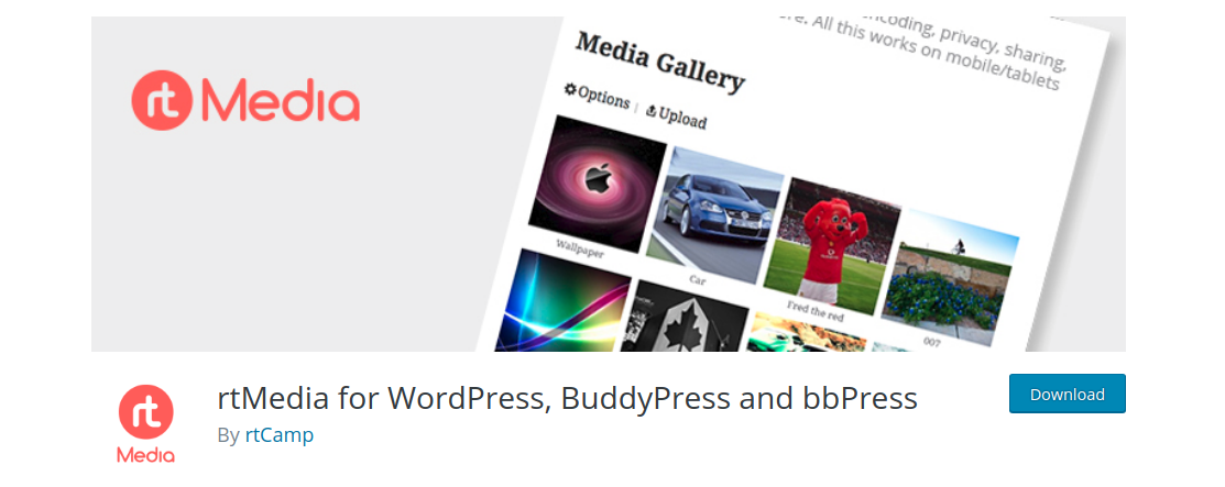 WordPress、BuddyPress、bbPress用のrtMedia
