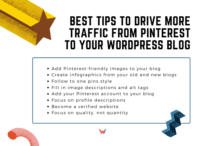 Pinterest에서 Wordpress 블로그로 더 많은 트래픽을 유도하는 최고의 팁