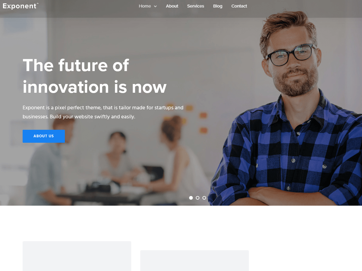 eksponen-WordPress-tema-startup