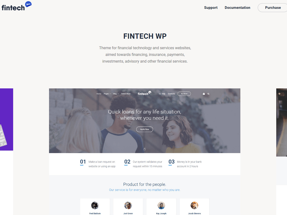 Fintech-WP-startup-tema