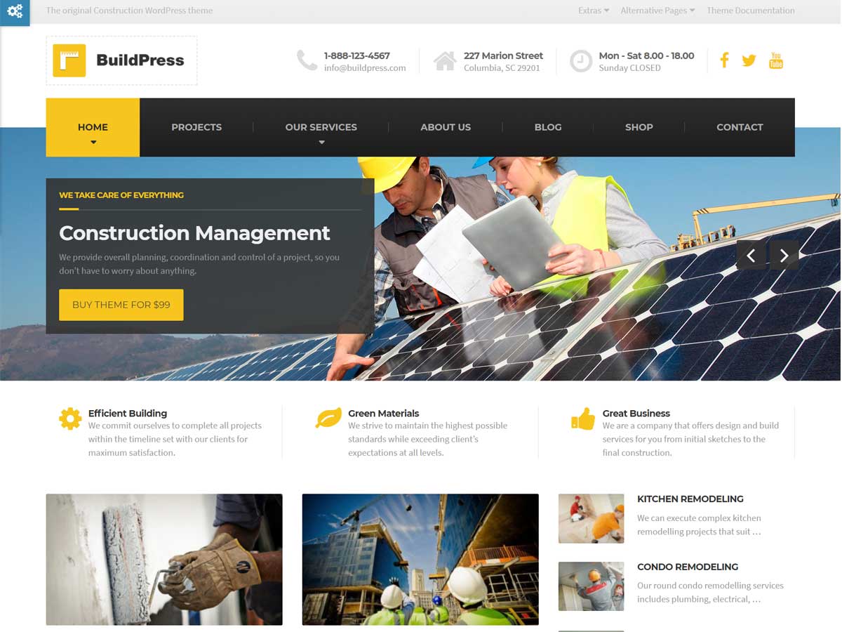 Buildpress - meilleurs thèmes WordPress pour les entreprises de construction