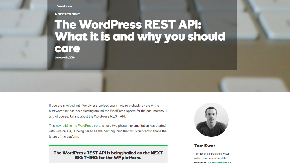 Post sul blog sull'API di WordPress