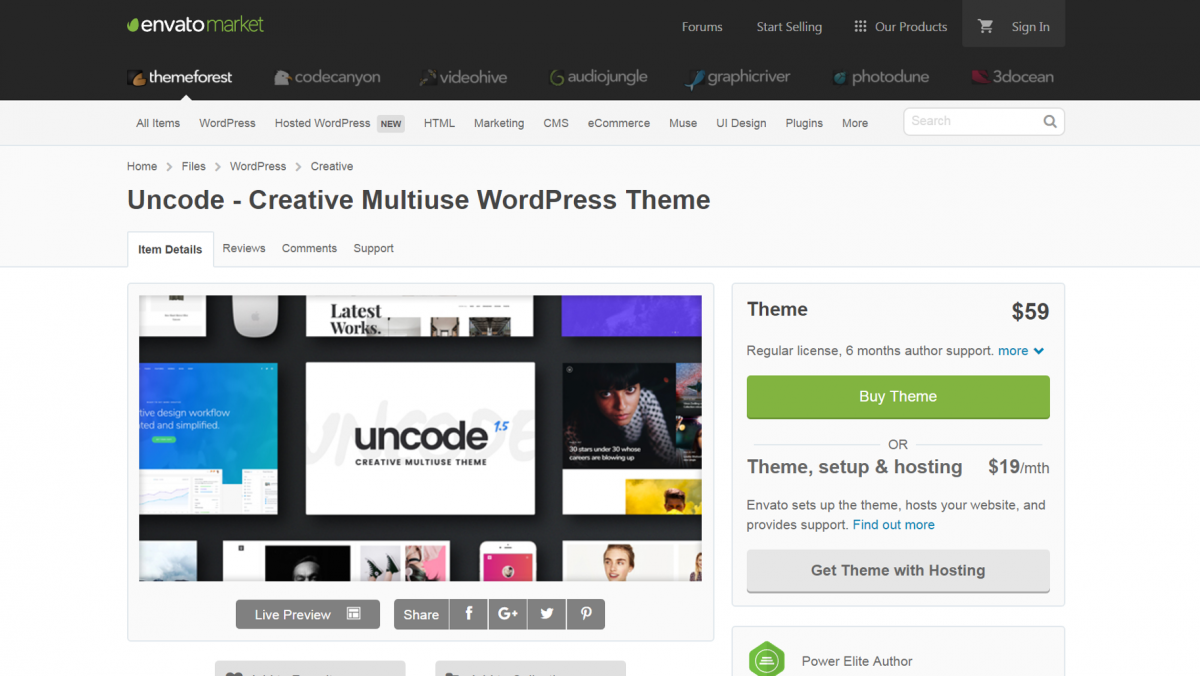 Tema Uncode di Themeforest.