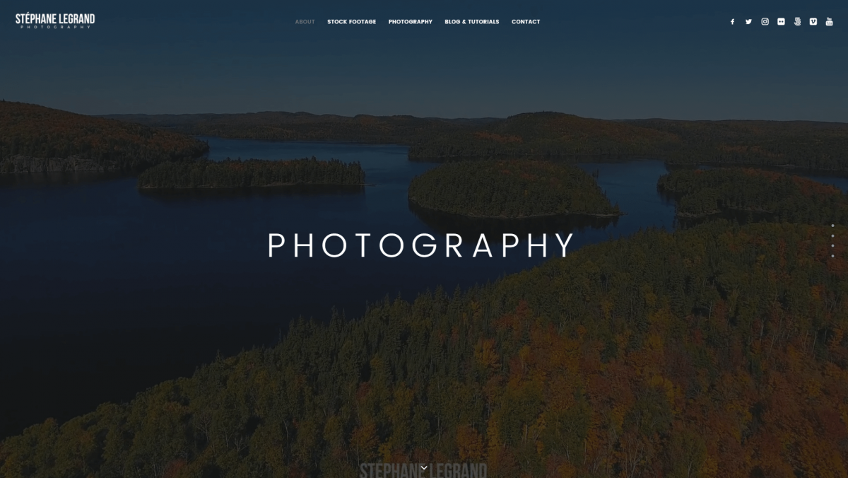 Situs web Stephane Legrand Photography.