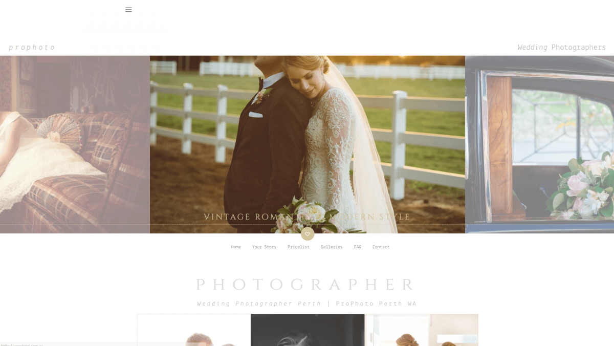 Situs web fotografi Prophoto.