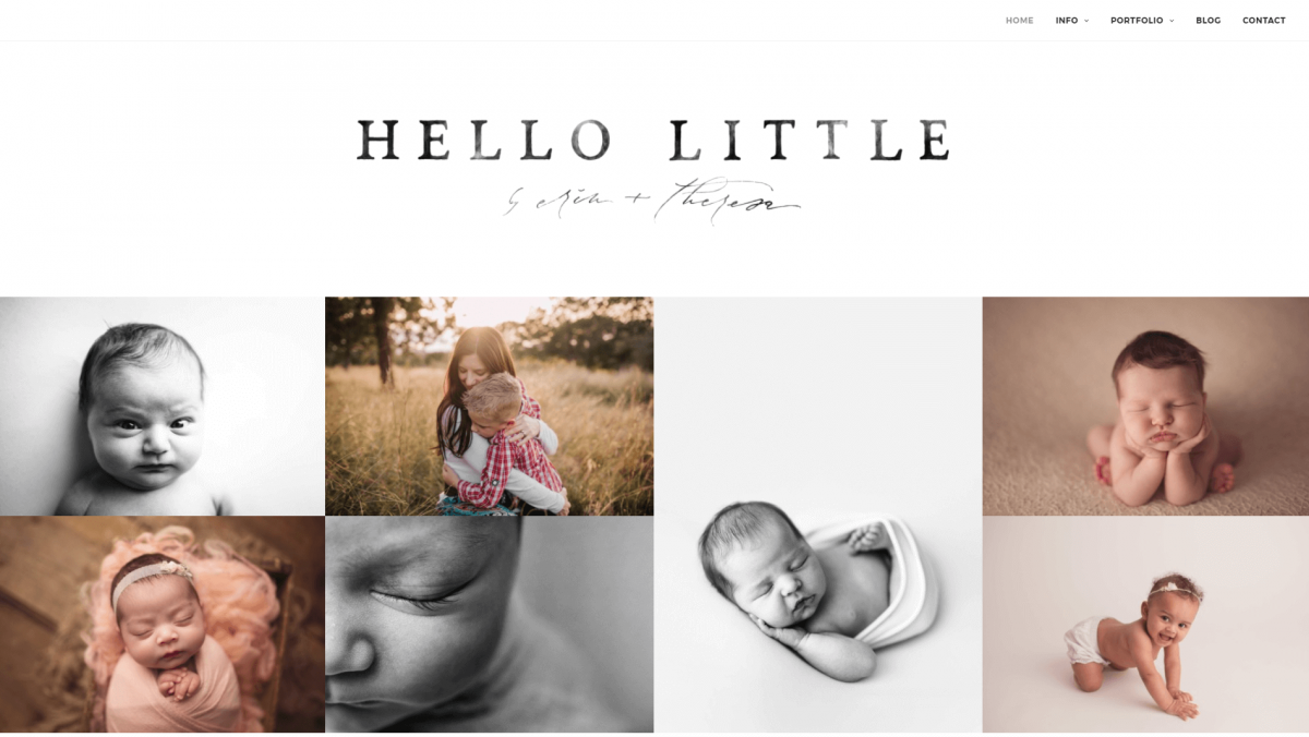 Situs web fotografi Hello Little Studios.