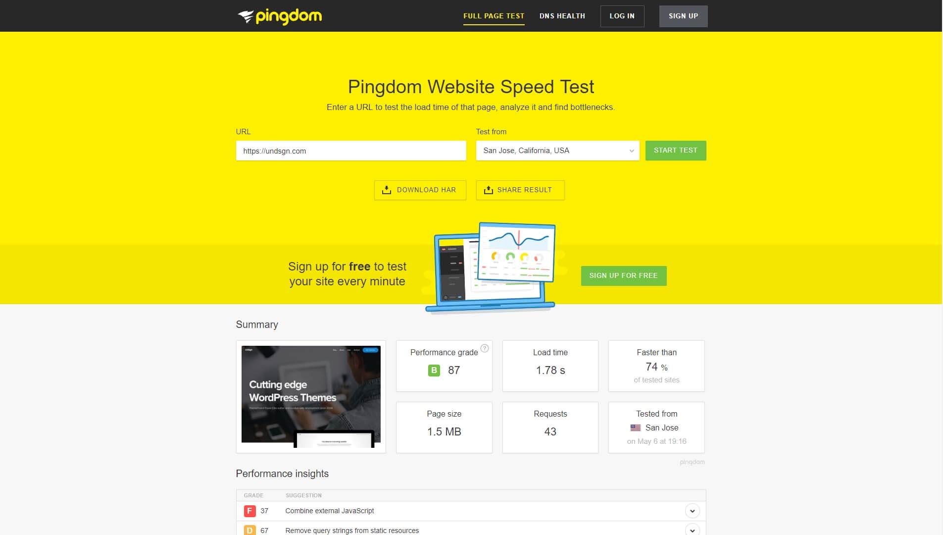 Hasil speedtest.