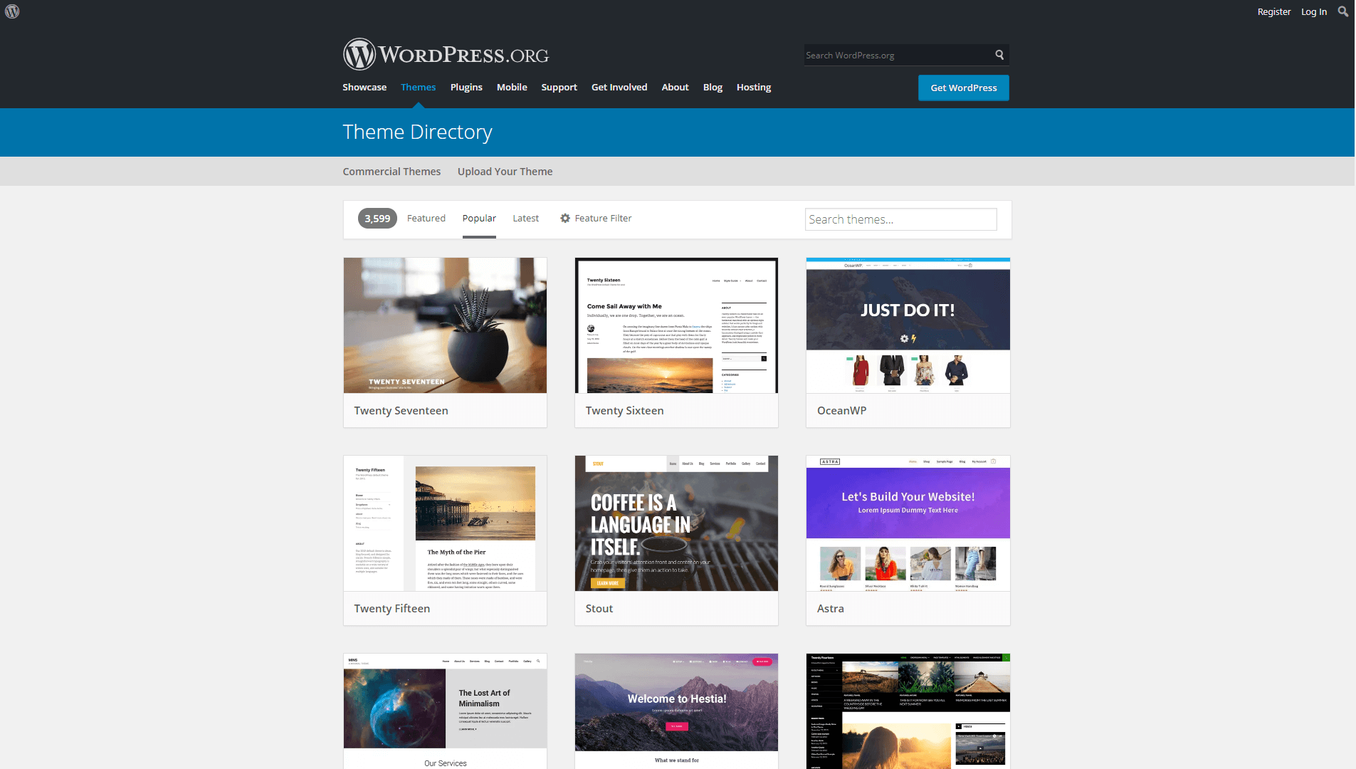 WordPress.orgテーマリポジトリ。