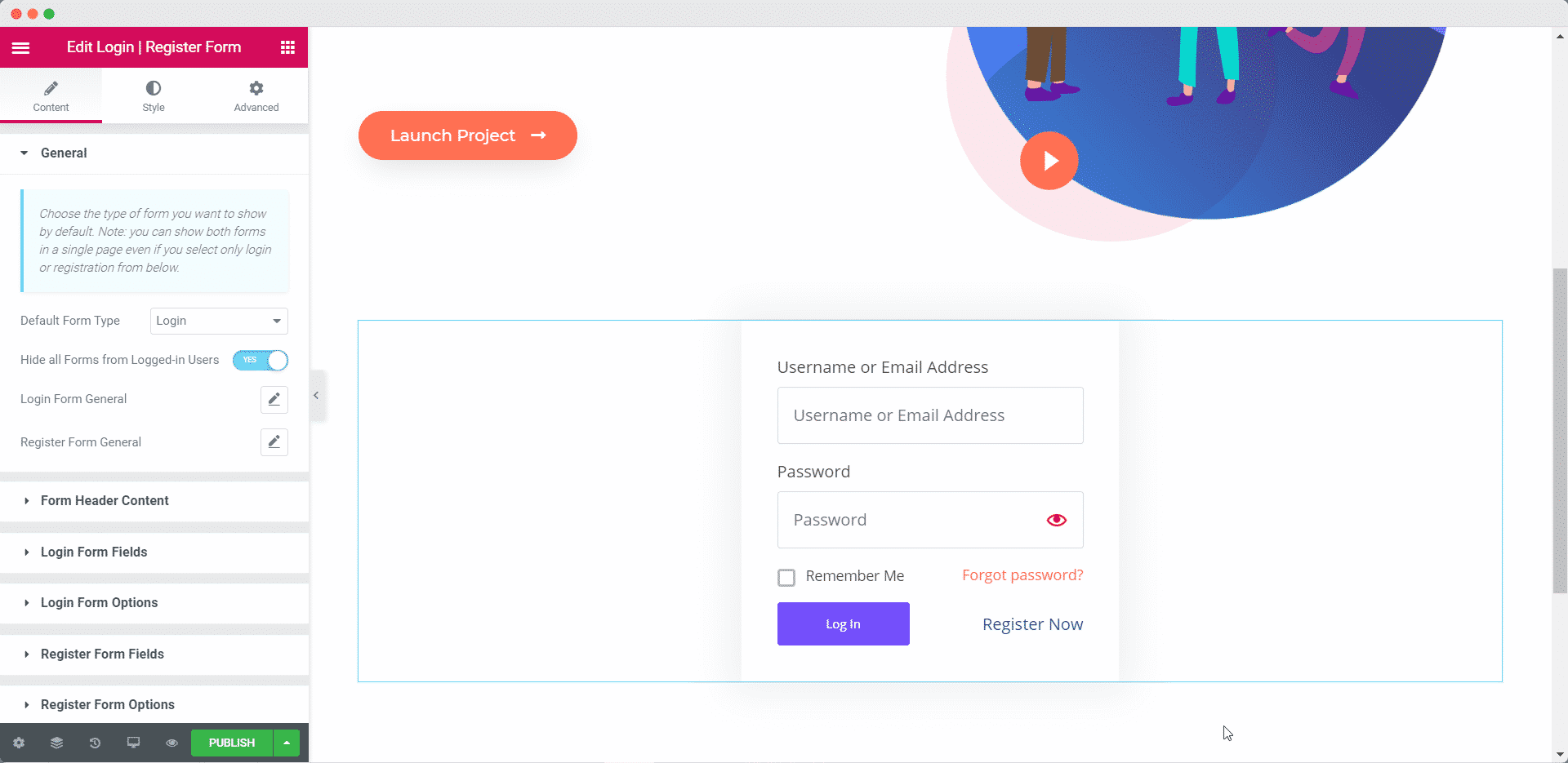 Elementor5用のEssentialAddonsログイン登録ウィジェットの紹介 EA LOGIN REGISTER FORM
