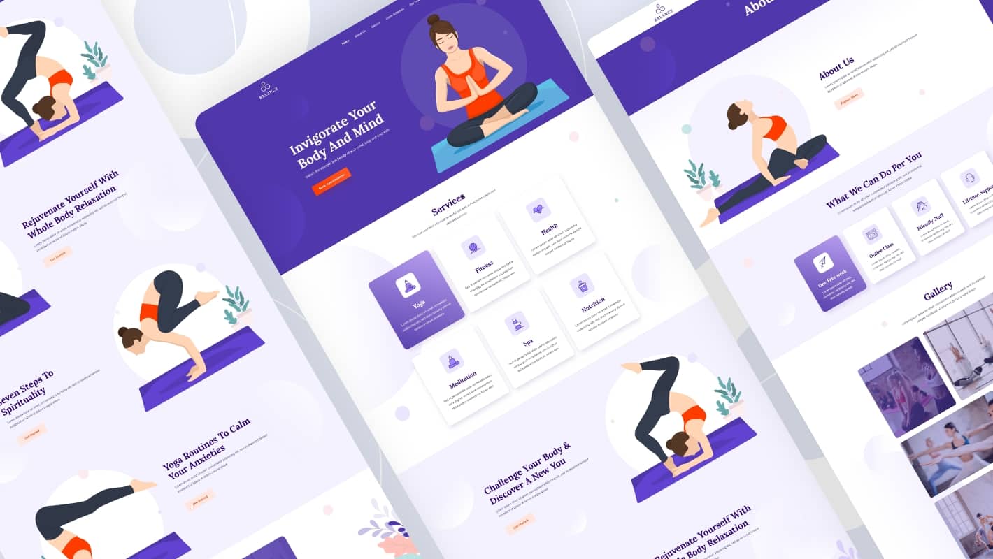 Elementor無料テンプレート2を使用して独自のヨガウェブサイトを作成する方法 Yoga Website using Elementor