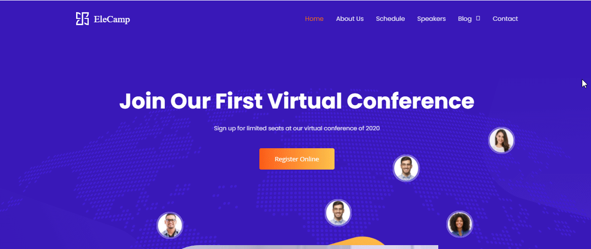 La forma más fácil de crear un sitio web de conferencia virtual usando la plantilla 12 de Elementor Virtual Conference Website