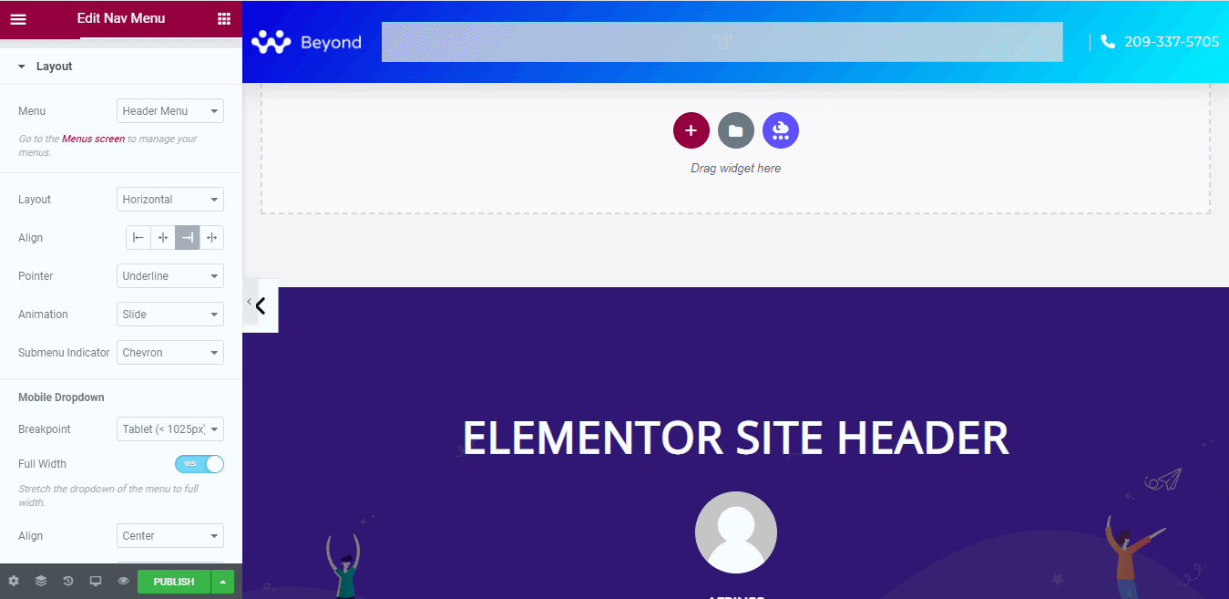 Come creare intestazioni di Elementor usando il nuovo Theme Builder 5 Elementor Headers