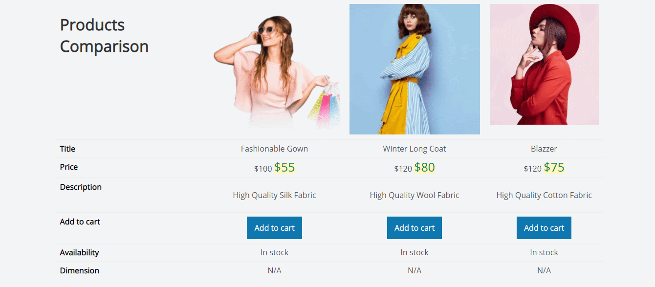 Elementor3用のEAWooCommerce製品比較ウィジェットの紹介 WooCommerce Product Compare