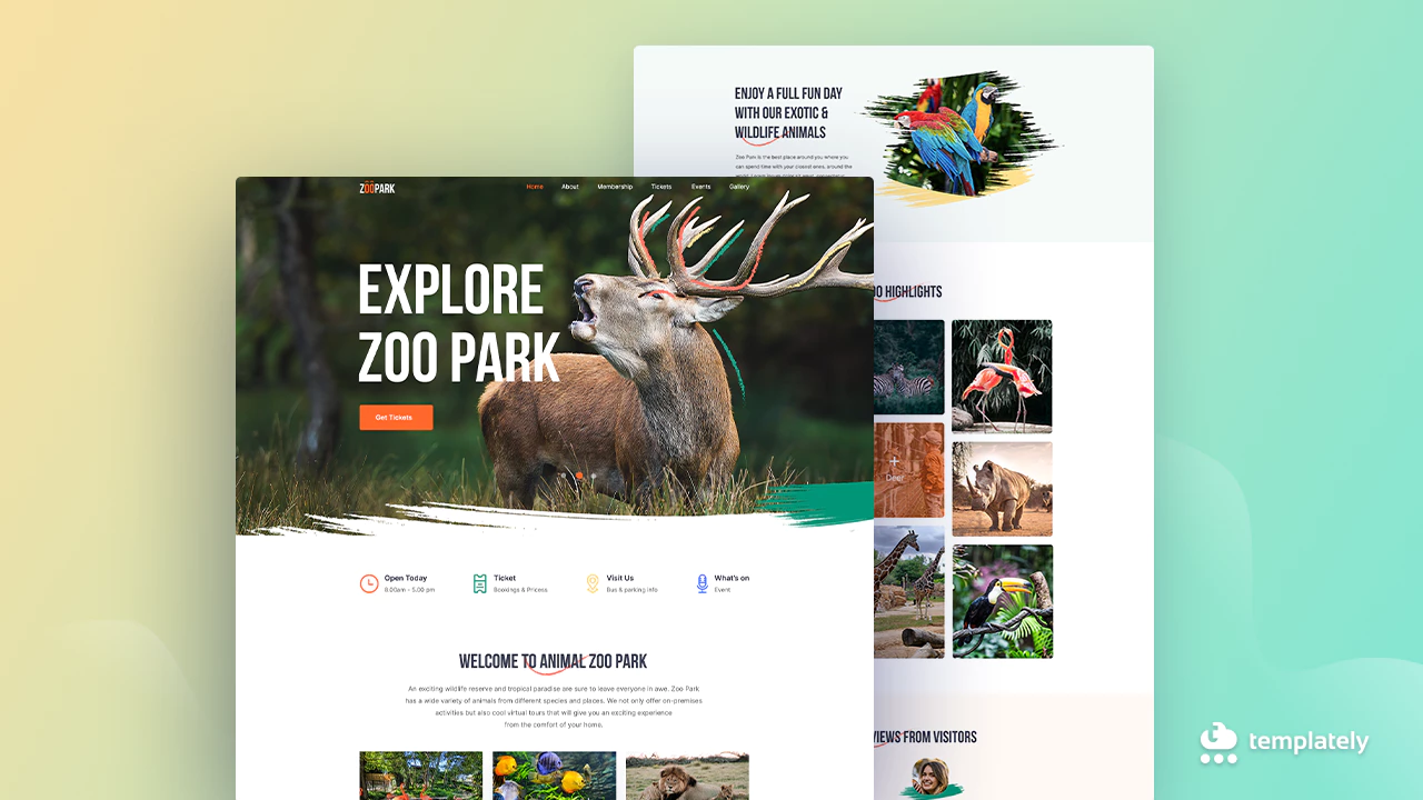 如何使用 Elementor Ready 模板 1 在 WordPress 中創建 Safari 或 Zoo 網站 Zoo Website