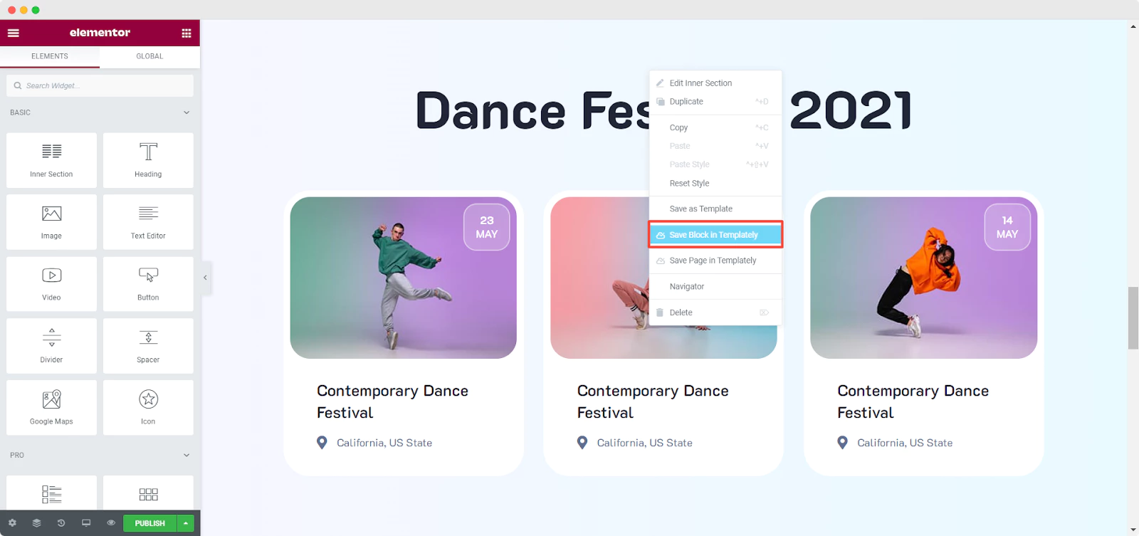 Cómo obtener una plantilla de sitio web de baile GRATIS y crearla sin codificación 12 dance website