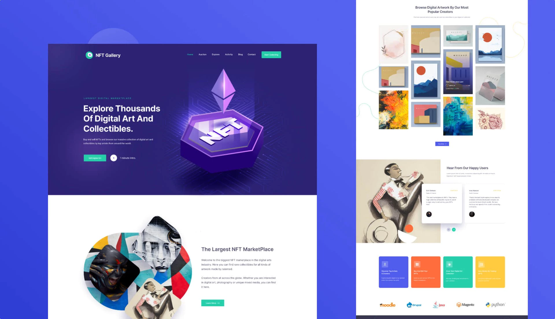 最佳準備 Elementor 模板包 #14:2021 年 9 月第 17 版 nftgallery-nft-marketplace-template-banner-ug4kADh