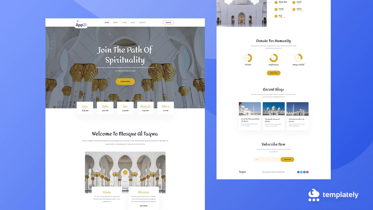 Cara Membuat Website WordPress Cantik Untuk Masjid Menggunakan Elementor Template Dalam 5 Menit 1 WordPress website for mosque