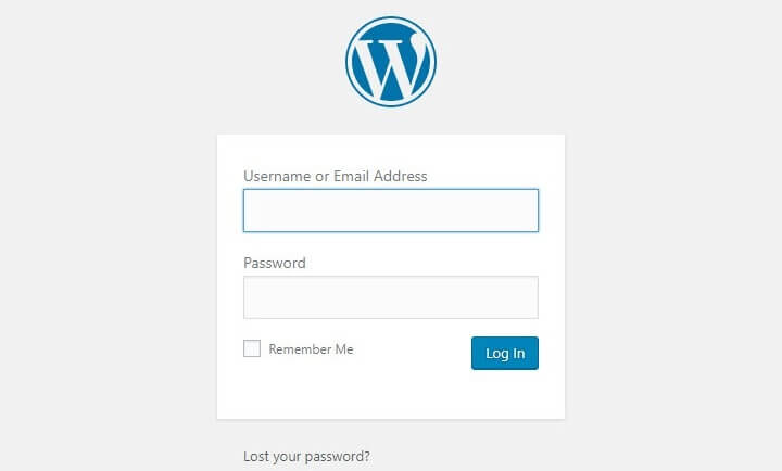 หน้าจอเข้าสู่ระบบ wordpress
