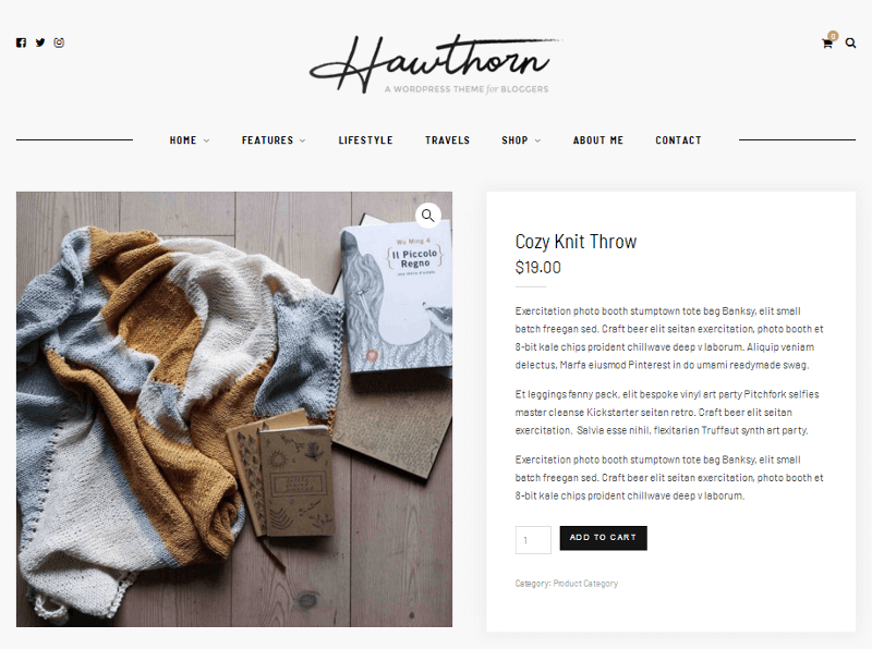 Pagina de produse Hawthorn