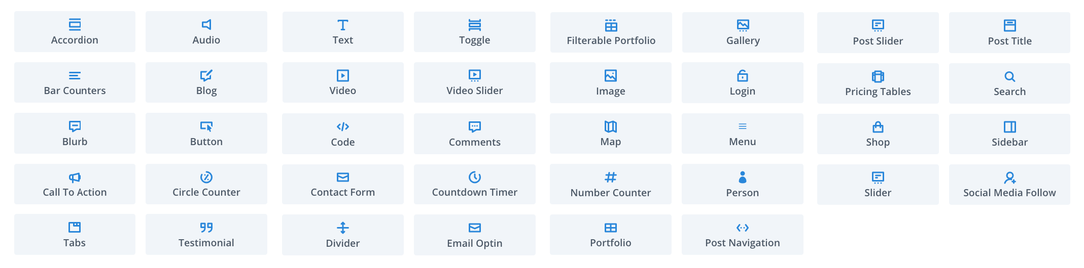 Elementos de contenido en Divi