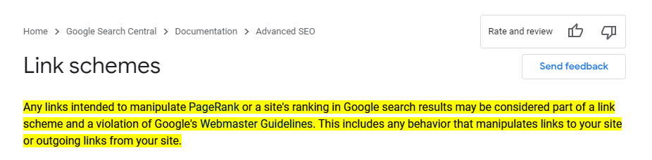Politique de lien Google