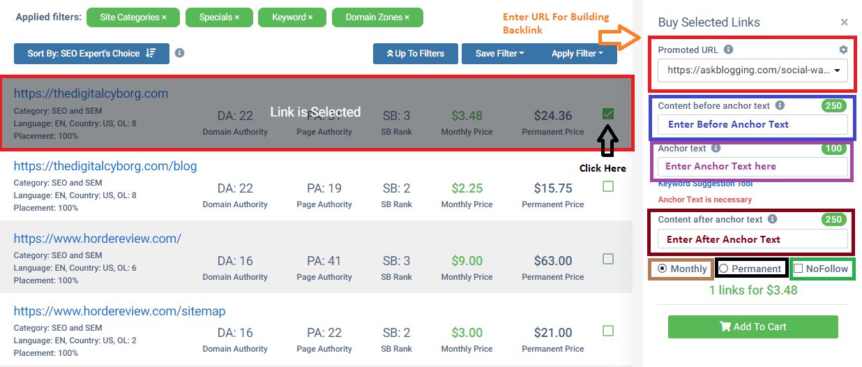 comprar backlinks no gerenciamento de links