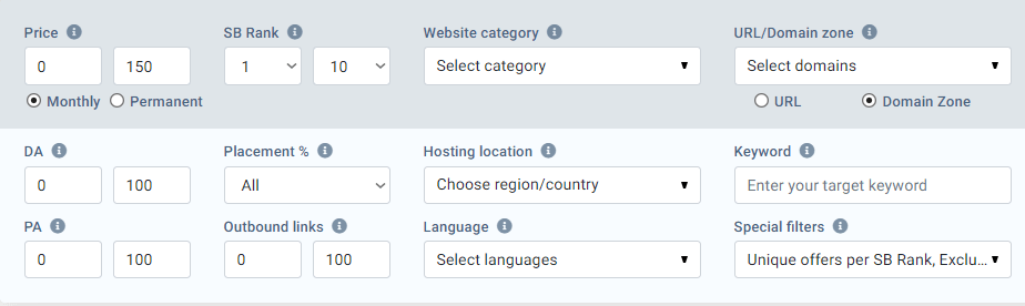 Filtro profundo de revisão de gerenciamento de links