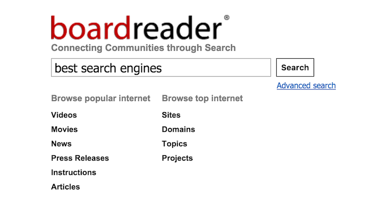 เครื่องมือค้นหาฟอรัม Boardreader
