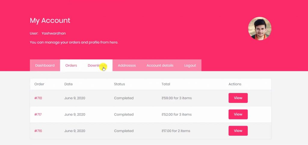 WooCommerce Elementor Ghidul contului meu