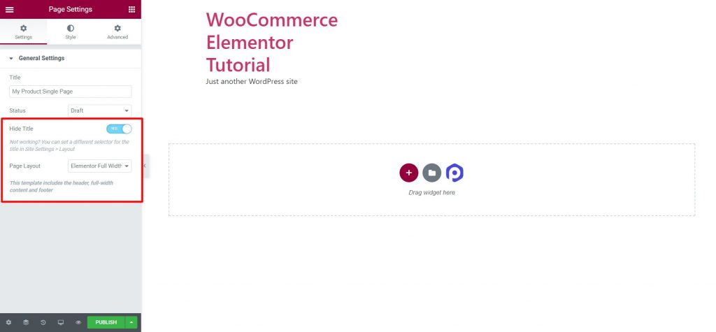 Ghid WooCommerce Elementor o singură pagină