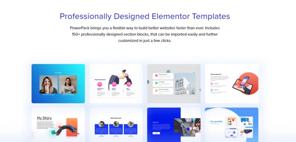 page de destination avec elementor