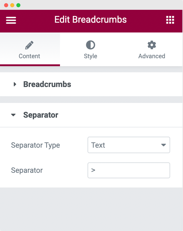 Typ separatora jako „Tekst” Separator Type as "Text"