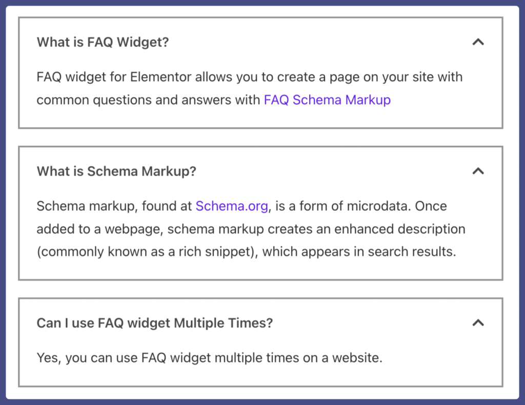 widget faq pour elementor