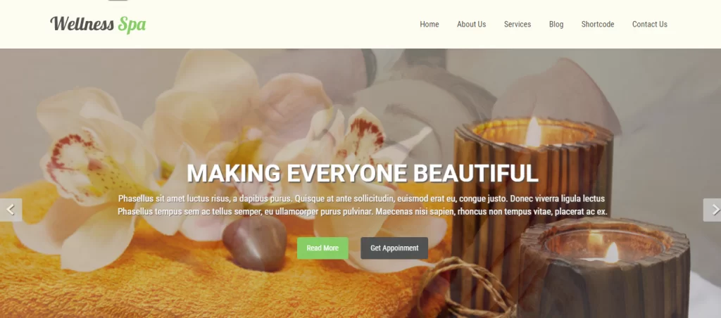 tema WordPress gratuito per il salone spa