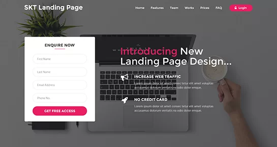 Halaman arahan - Tema WordPress