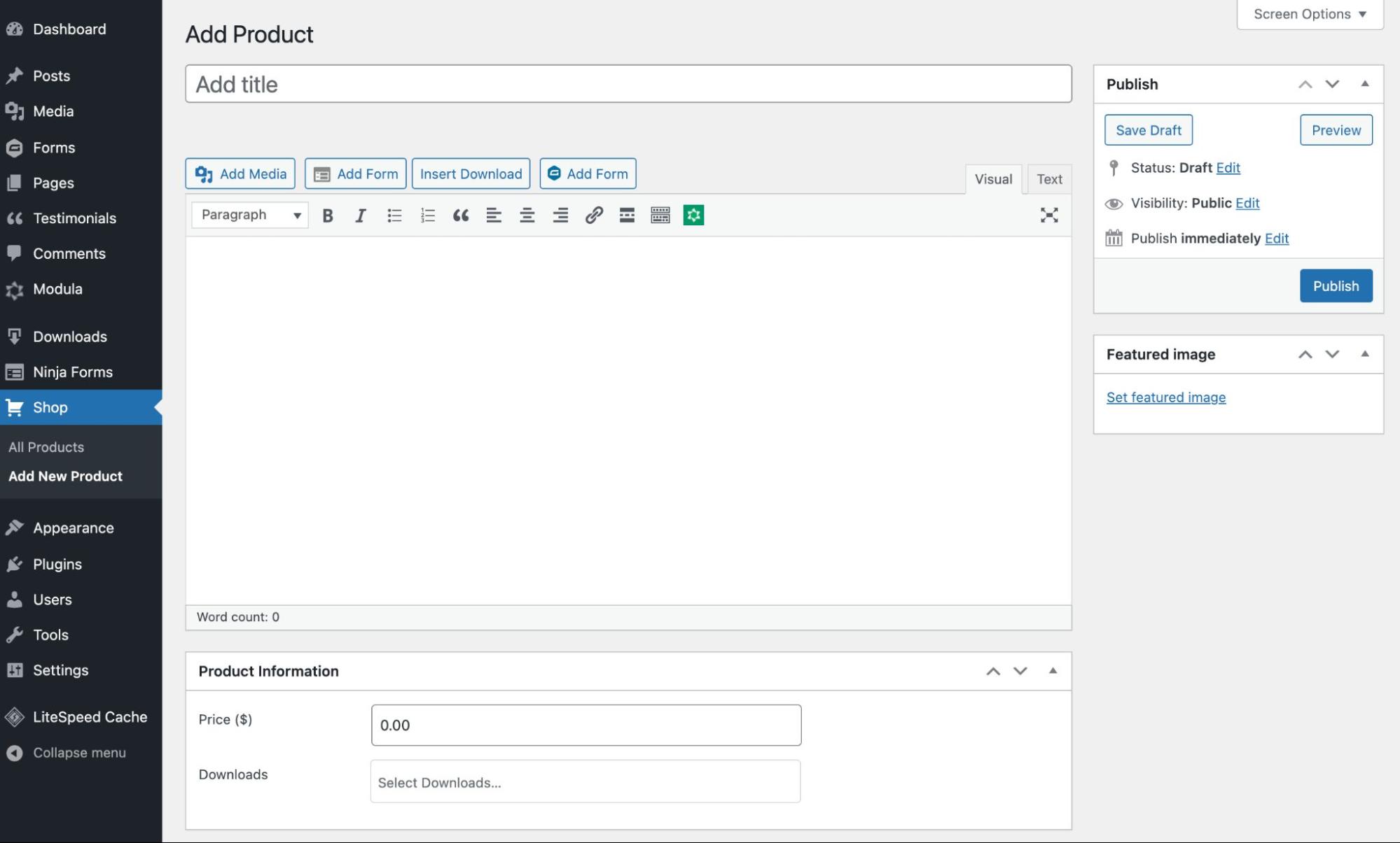 Aggiunta di un nuovo prodotto con Download Monitor