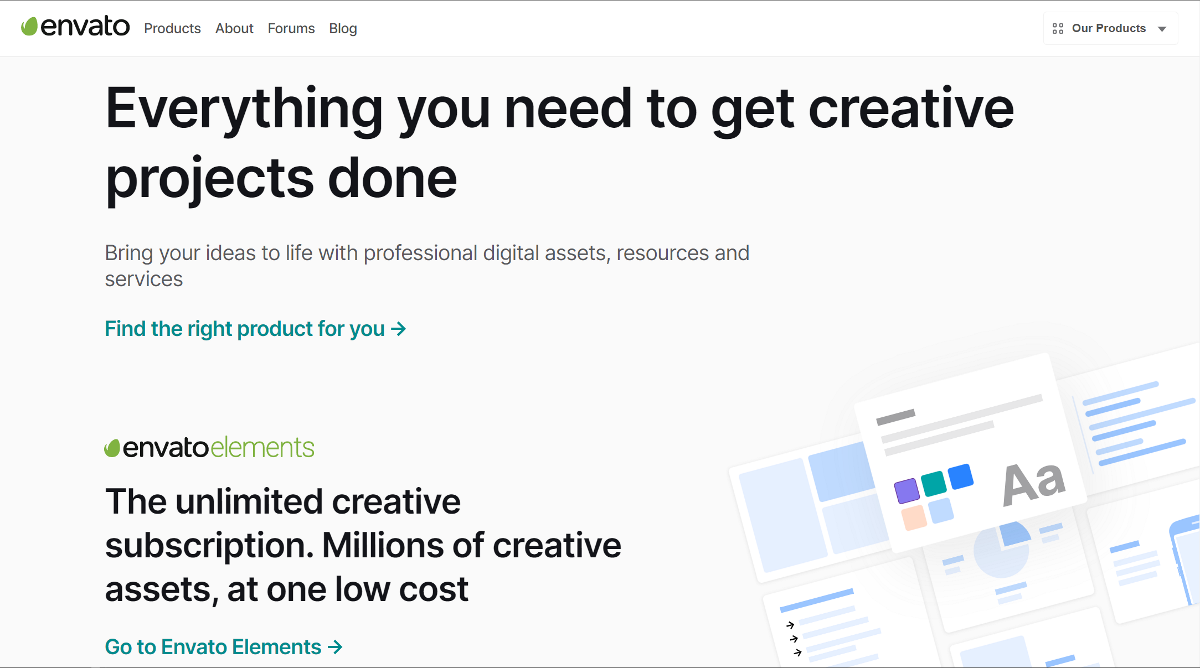Envato vend des produits de téléchargements numériques