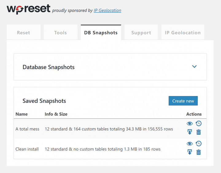 Crearea unui instantaneu DB durează doar câteva secunde Creating a DB snapshot takes only a few seconds