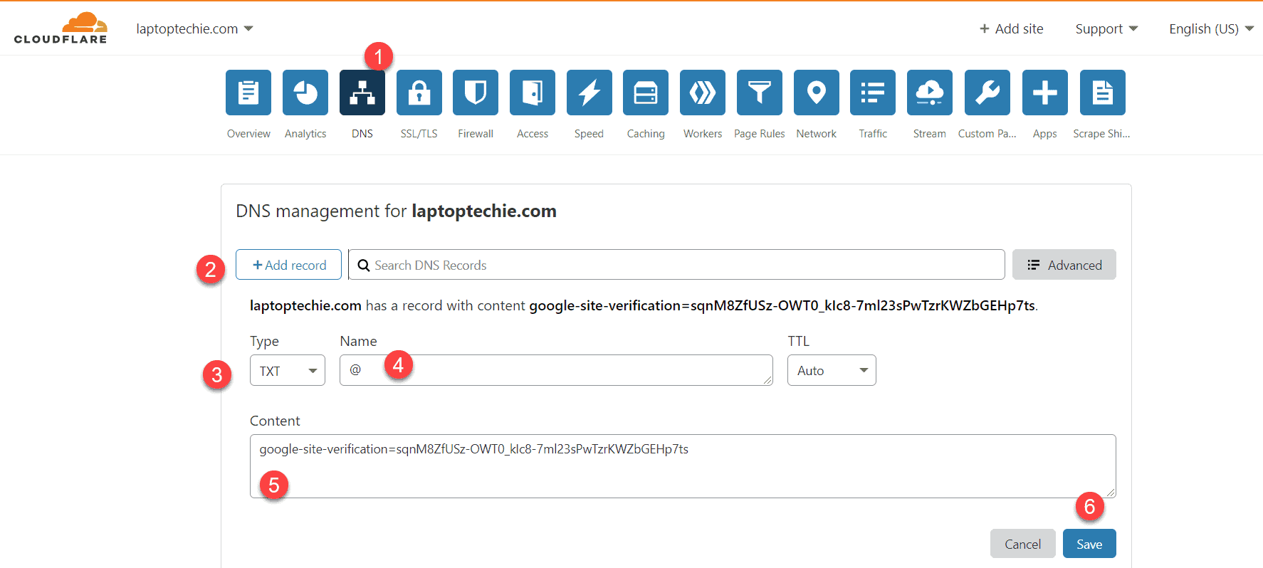 Gestione DNS Cloudflare
