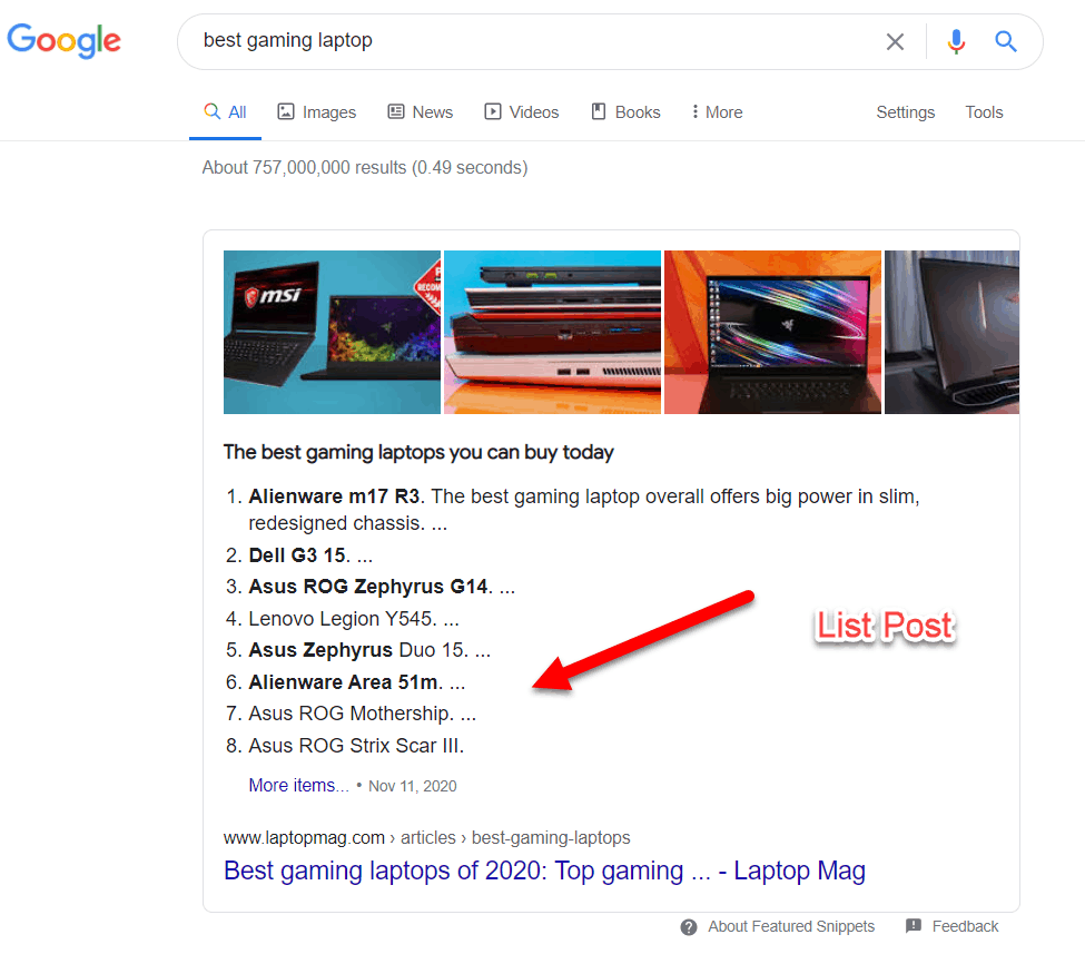 Il miglior laptop da gioco Cerca su Google