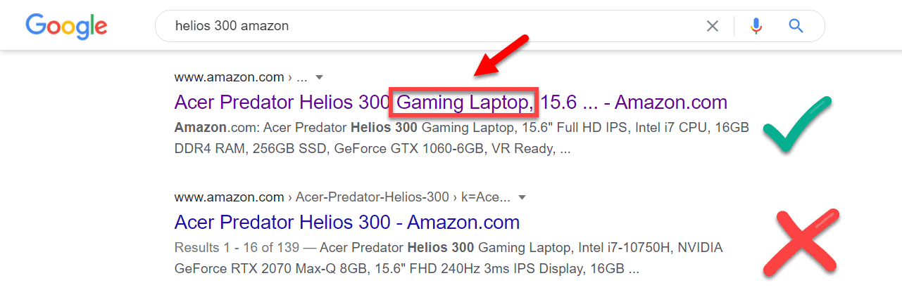 Helios 300 amazon ricerca su Google