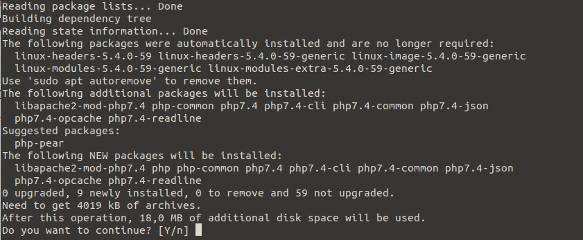 UbuntuLinux20.04でのPHPのインストール
